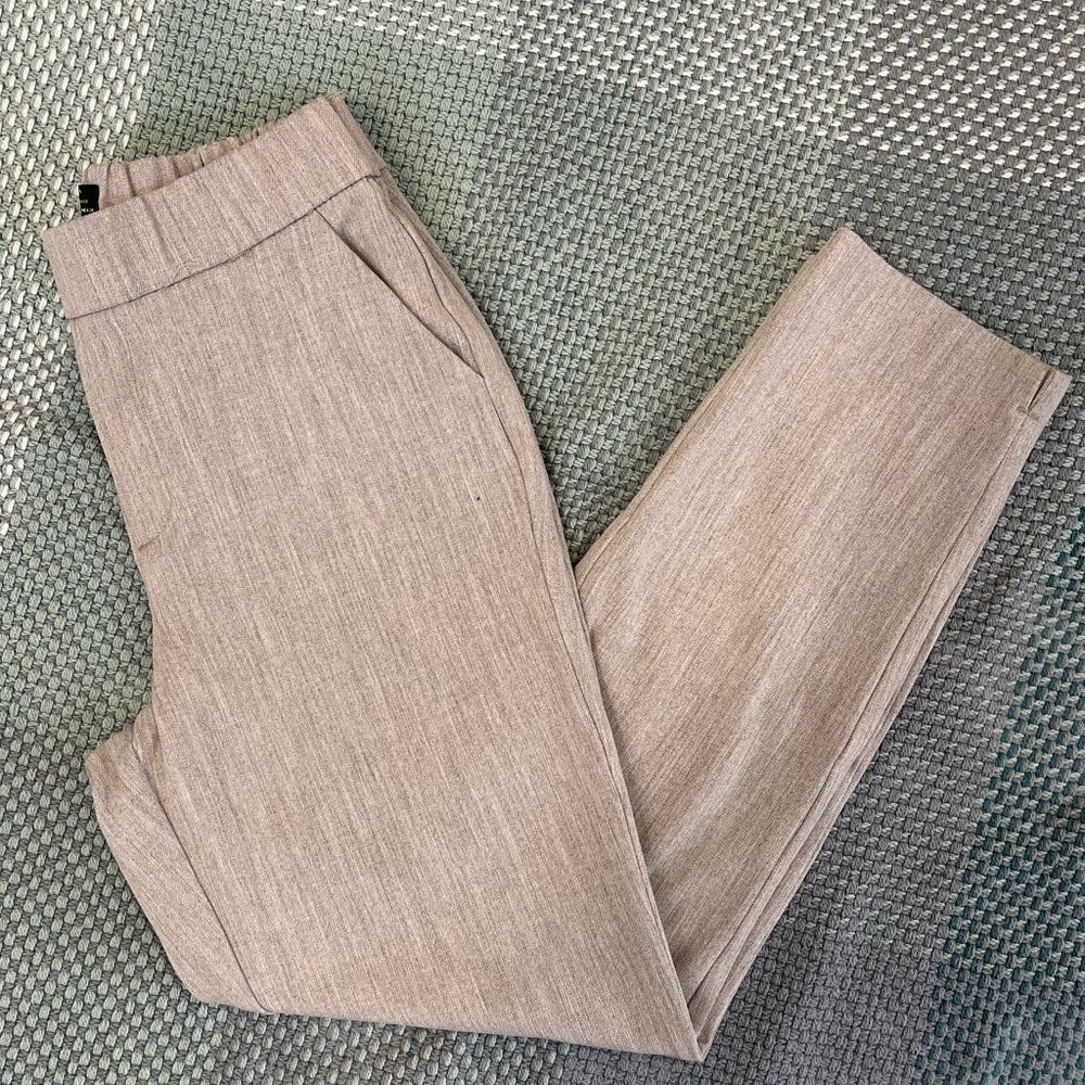 Zara Elastic Waist Cropped High Waisted Grey Pants